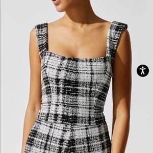 Carbon38 plaid fitted tank